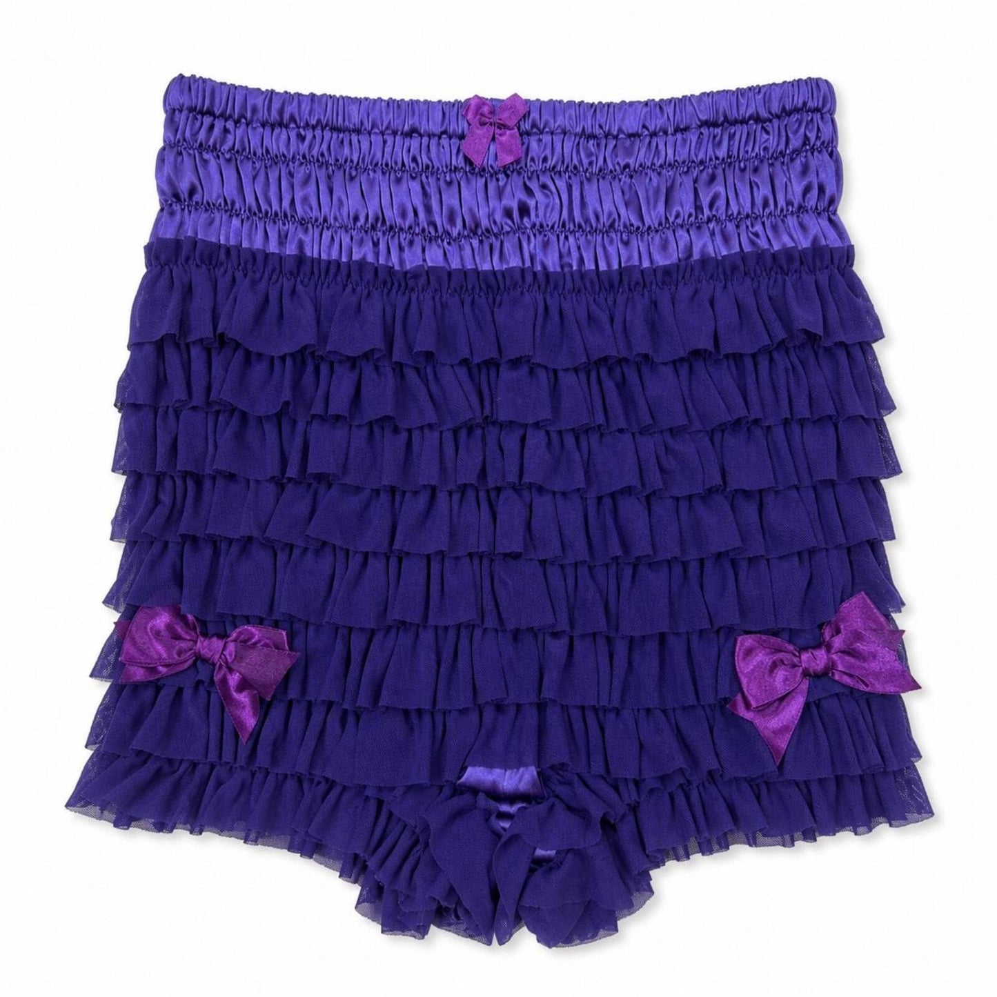 High Waisted Black Ruffled Y2K Bloomer Shorts