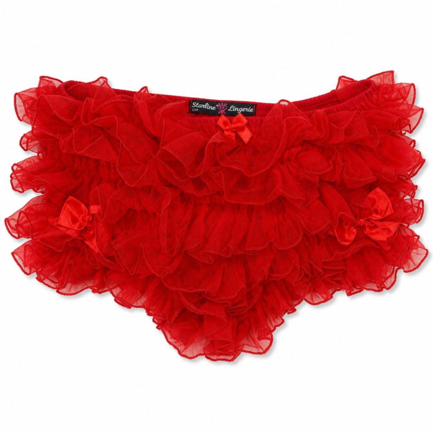 Low Waisted Red Ruffled Y2K Coquette Bloomer Shorts