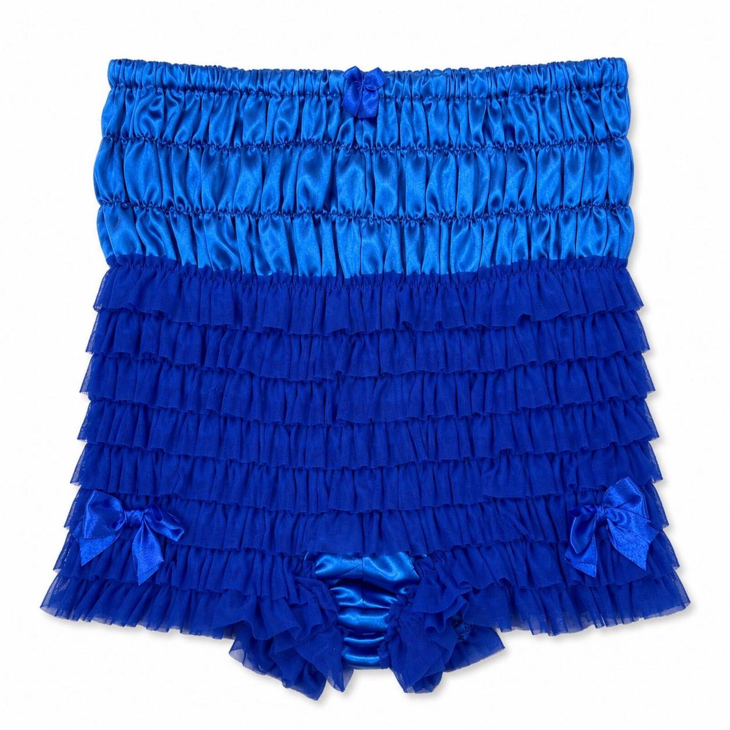 High Waisted Dark Blue Ruffled Y2K Bloomer Shorts