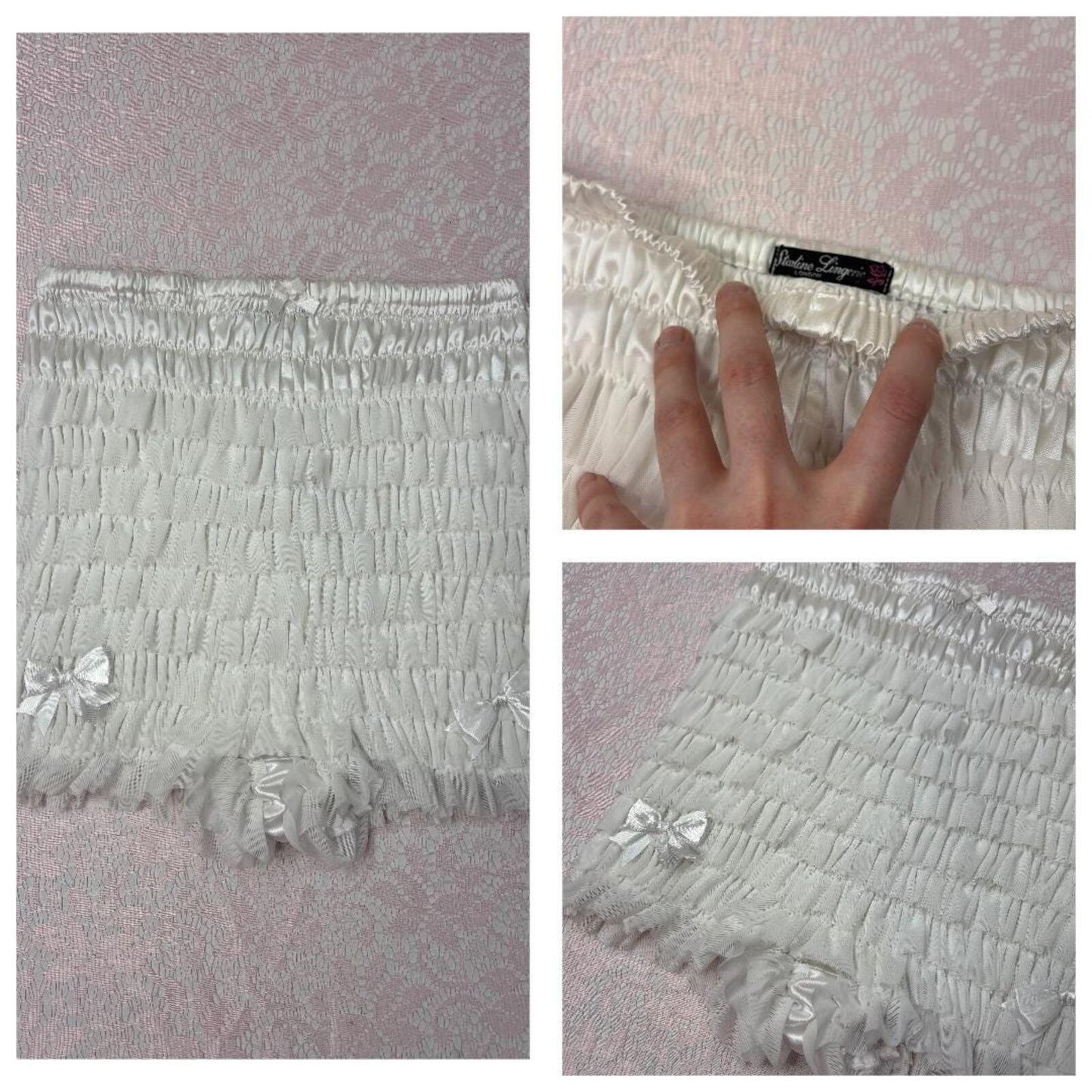 High Waisted White Ruffled Y2K Coquette Bloomer Shorts