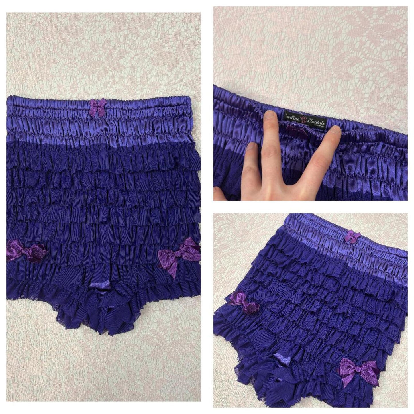 High Waisted Black Ruffled Y2K Bloomer Shorts